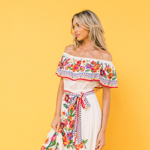 Flying Tomato Poetic Love Floral Maxi Dress S, Floral, Multi, Tropical, Boho - Picture 4 of 10